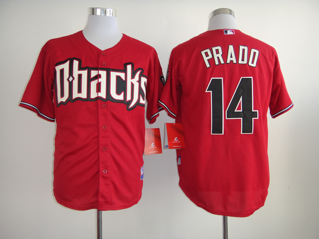 Men Arizona Diamondback #14 Prado Red MLB Jerseys